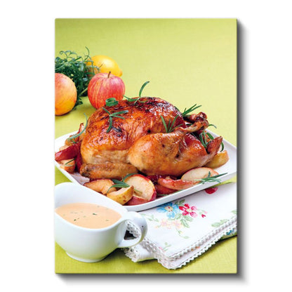 Fırın Tavuk - Elma ve Baharatlarla Hazırlanmış Kanvas Tablo