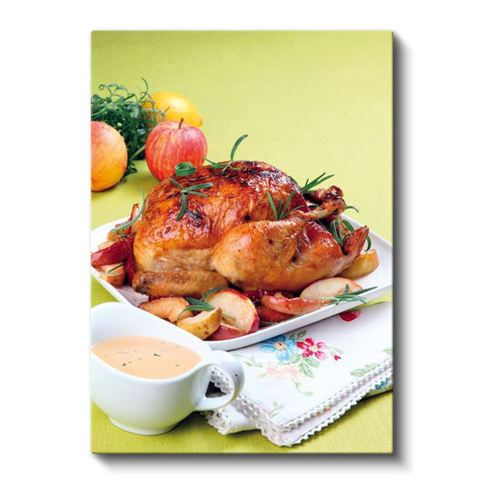 Fırın Tavuk - Elma ve Baharatlarla Hazırlanmış Kanvas Tablo