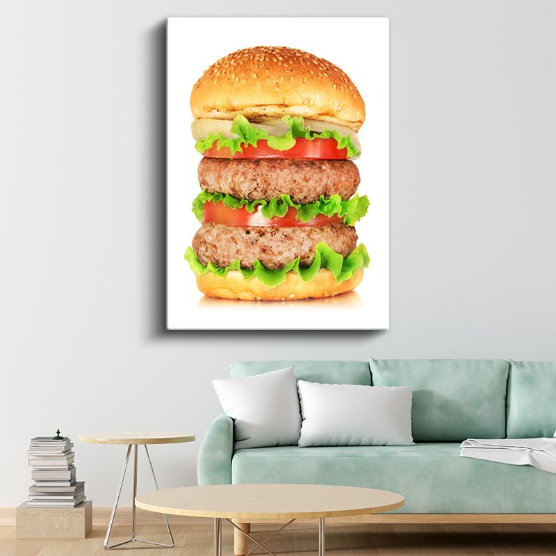 Çift Katlı Burger - Taze Sebzeli Lezzet Kanvas Tablo