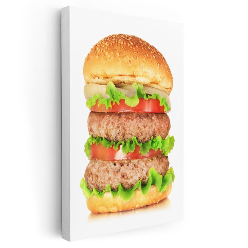 Çift Katlı Burger - Taze Sebzeli Lezzet Kanvas Tablo