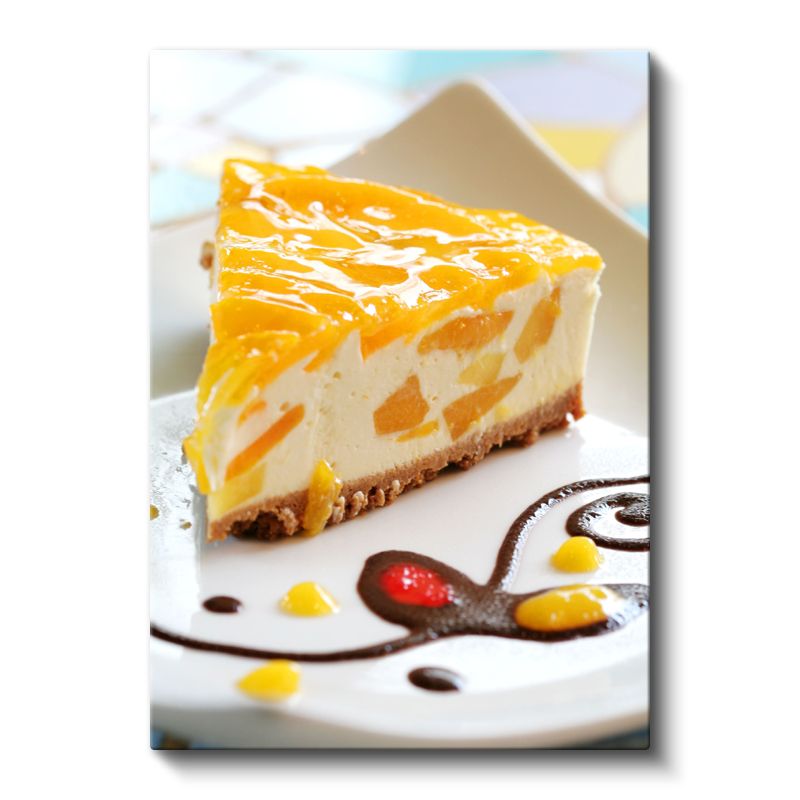 Mango Cheesecake - Tatlı Tutkunları İçin Lezzetli Dilim Kanvas Tablo