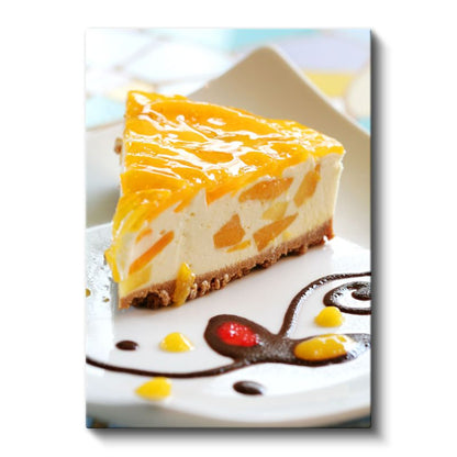 Mango Cheesecake - Tatlı Tutkunları İçin Lezzetli Dilim Kanvas Tablo