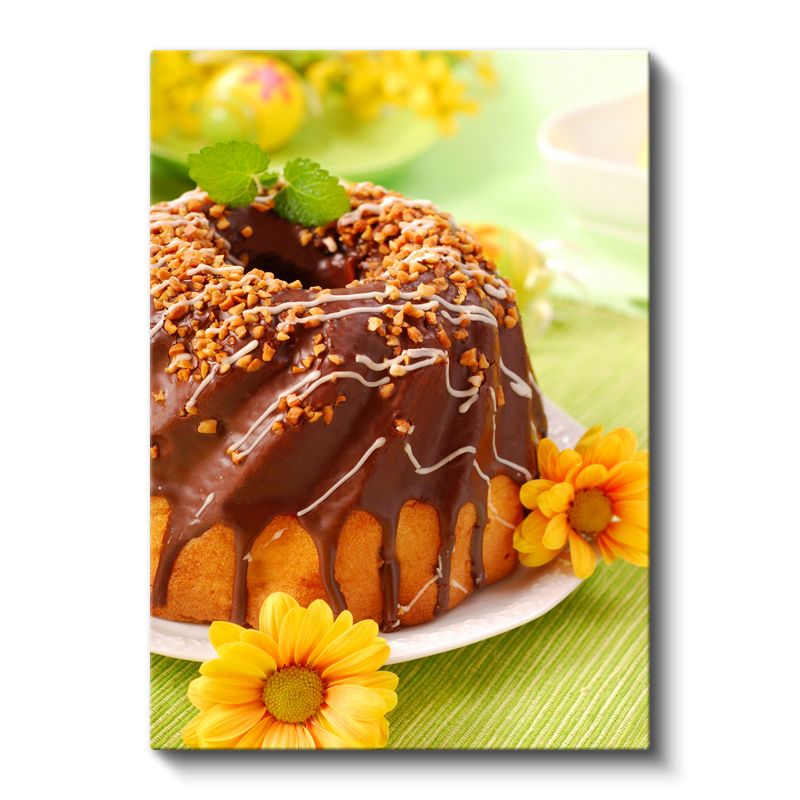 Çikolatalı Kek - Fındık Parçacıklı Özel Tarif Kanvas Tablo