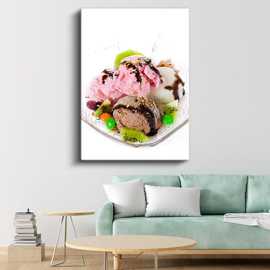 Dondurma Çeşitleri - Meyveli Karışım Lezzeti Kanvas Tablo