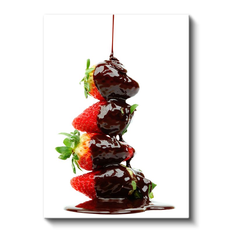 Çikolatalı Çilek - Taze Meyve Lezzeti Kanvas Tablo