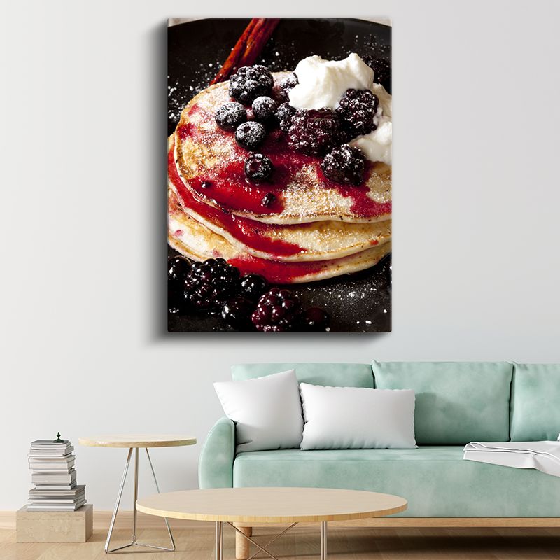 Böğürtlenli Pancake - Taze Meyveli Kahvaltı Lezzeti Kanvas Tablo