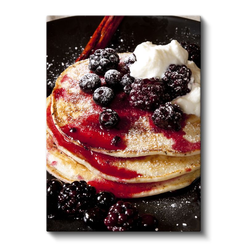 Böğürtlenli Pancake - Taze Meyveli Kahvaltı Lezzeti Kanvas Tablo