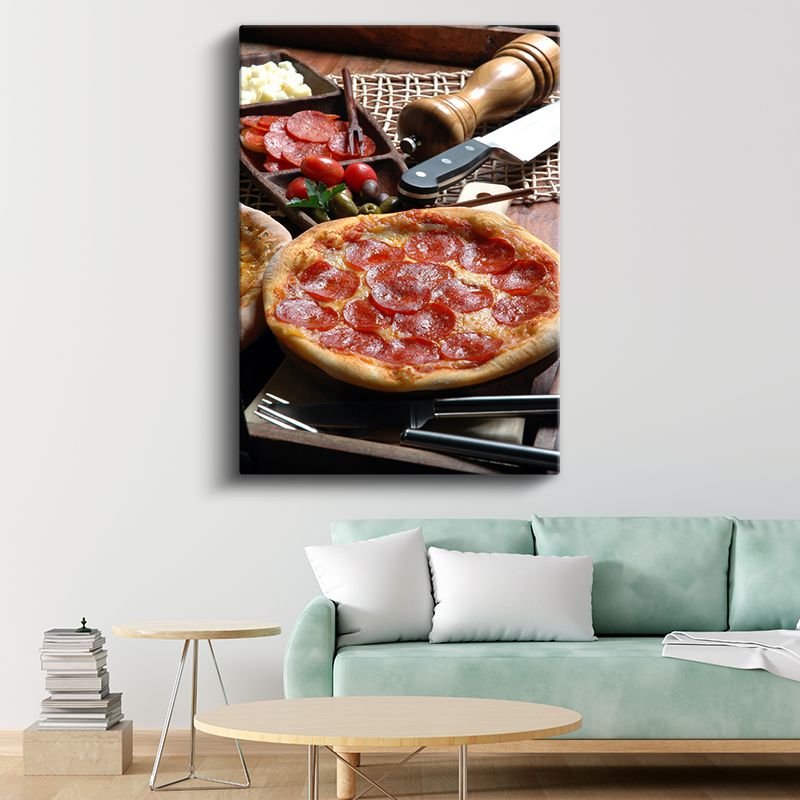 Sucuklu Pizza - İtalyan Mutfağından Özel Tarif Kanvas Tablo