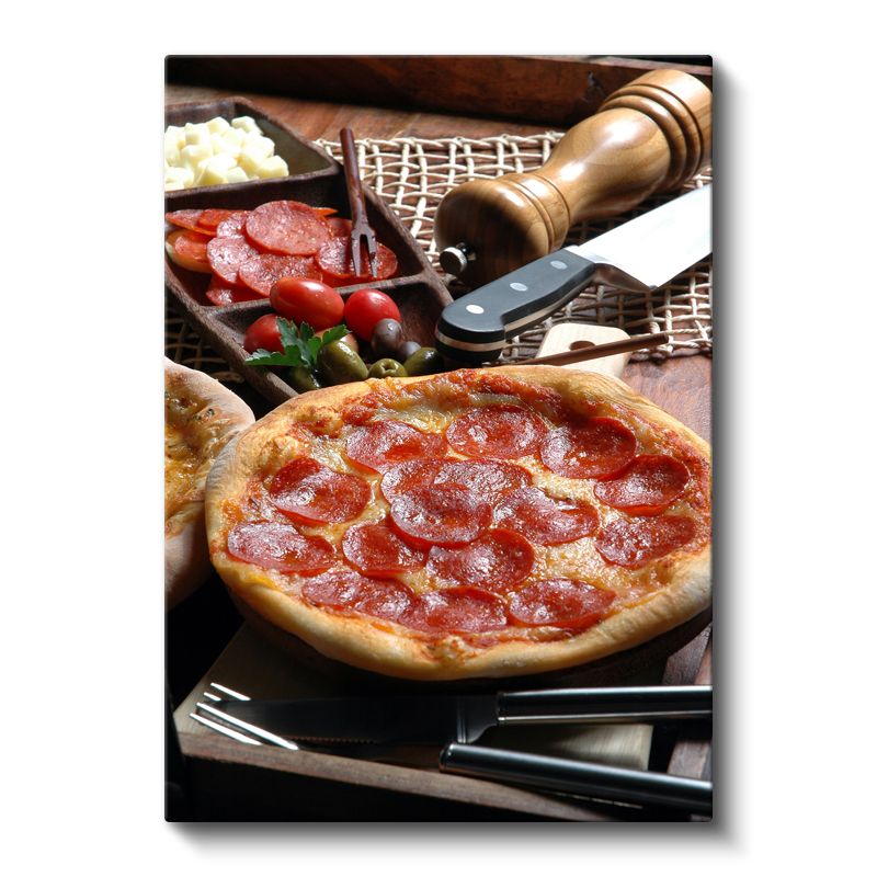 Sucuklu Pizza - İtalyan Mutfağından Özel Tarif Kanvas Tablo