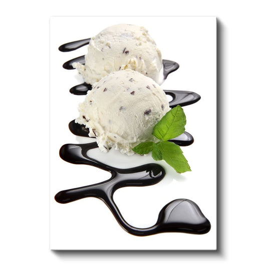 Çikolata Soslu Dondurma - Zarif Sunumuyla Serinletici Lezzet Kanvas Tablo