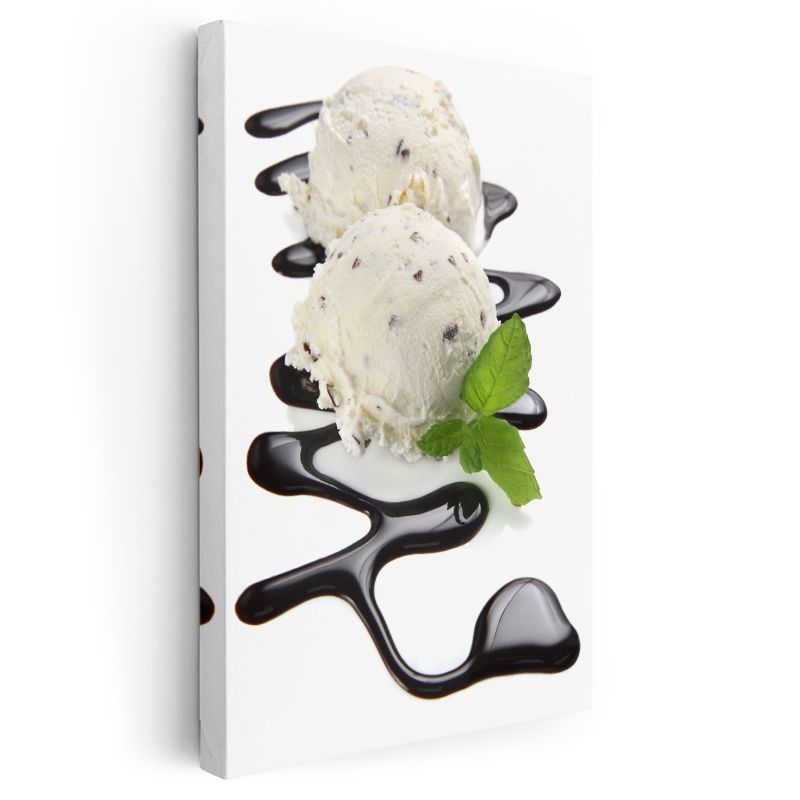 Çikolata Soslu Dondurma - Zarif Sunumuyla Serinletici Lezzet Kanvas Tablo