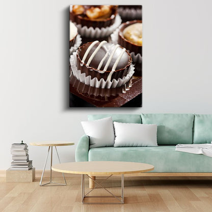 Çikolata Pralinleri - El Yapımı Lüks Tatlı Çeşitleri Kanvas Tablo