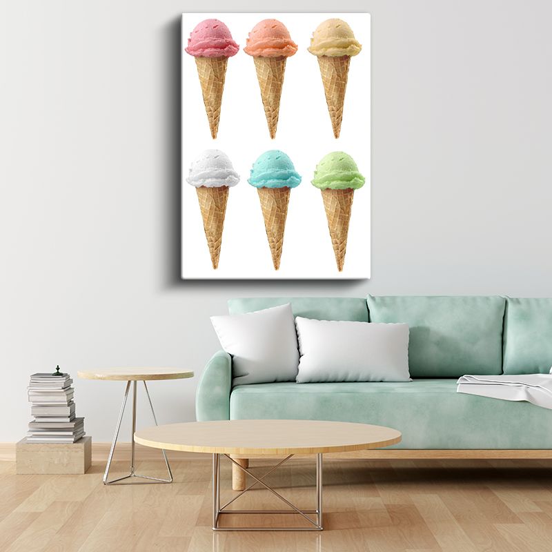 Renkli Dondurma Külahları - Altı Farklı Lezzet Bir Arada Kanvas Tablo