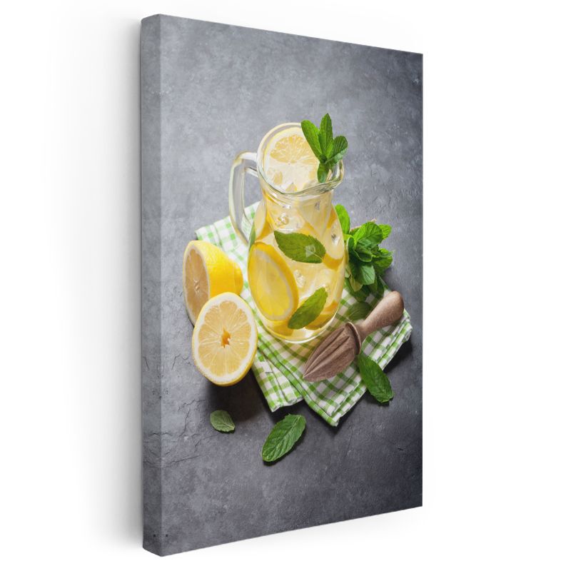 Ev Yapımı Limonata - Nane Yapraklı Ferahlatıcı İçecek Kanvas Tablo