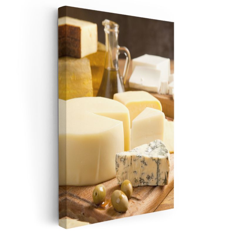Gurme Peynir Tabağı - Zeytinli Akdeniz Lezzetleri Kanvas Tablo