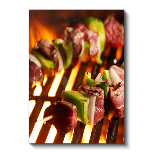 Mangal Şöleni - Ateşte Pişen Et Şişleri Kanvas Tablo