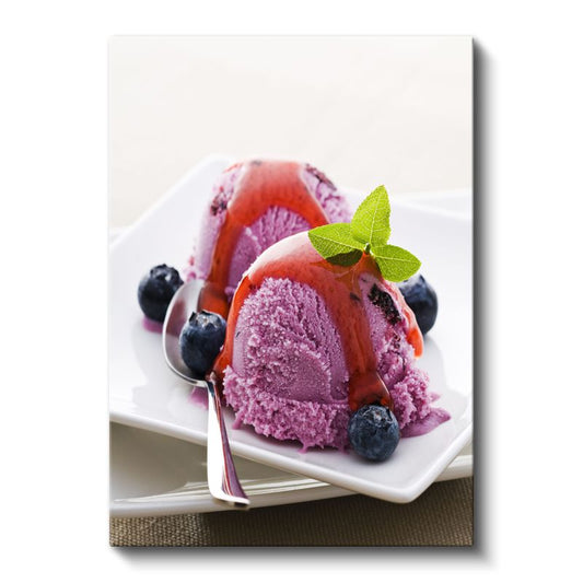 Yaban Mersinli Dondurma - Tatlı Mola Kanvas Tablo