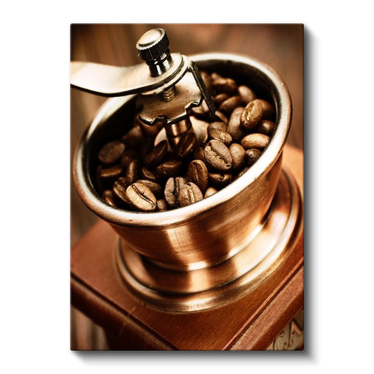 Vintage Kahve Değirmeni - Çekilmeyi Bekleyen Taneler Kanvas Tablo