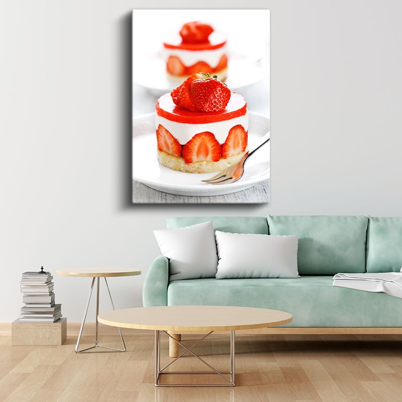 Çilekli Tatlı - Kremşanti Dokunuşu Kanvas Tablo