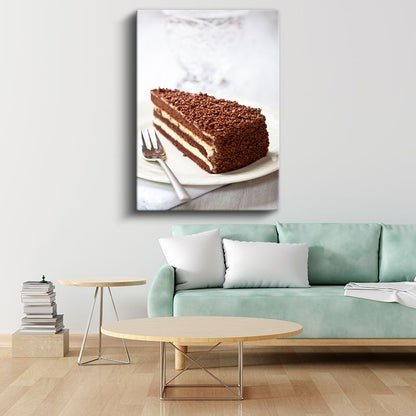 Çikolata Tutkusu - Katlı Pasta Dilimi Kanvas Tablo
