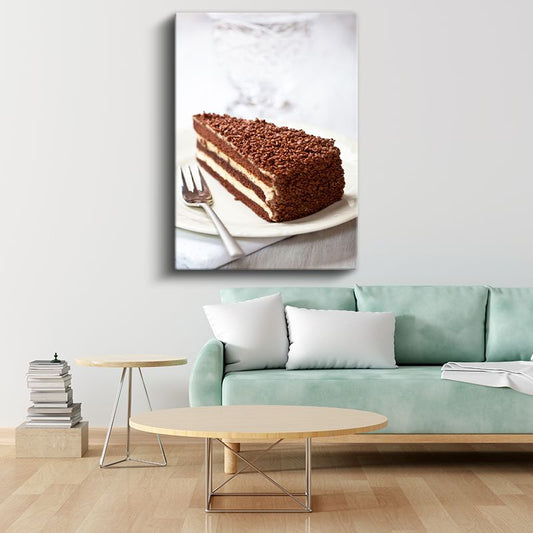 Çikolata Tutkusu - Katlı Pasta Dilimi Kanvas Tablo
