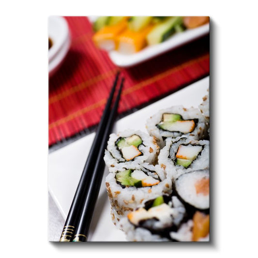 Kaliforniya Ruloları - Taze Suşi Sunumu Kanvas Tablo