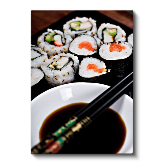 Soya Sosu - Geleneksel Suşi Tabağı Kanvas Tablo