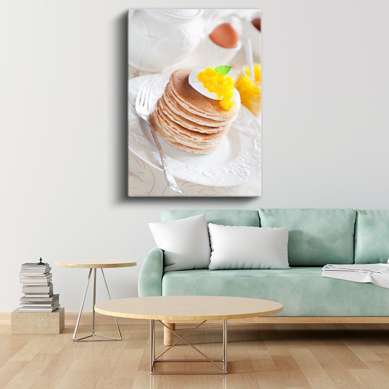 Pancake Kulesi - Mango Parçacıklı Leziz Kahvaltı Kanvas Tablo