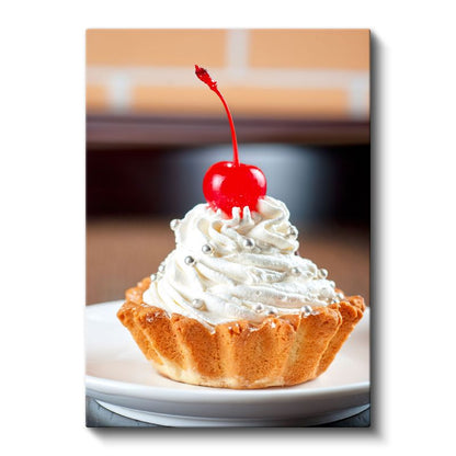 Kirazlı Mini Tart - Kremşantili Tatlı Atıştırmalık Kanvas Tablo