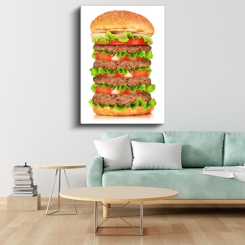 Mega Hamburger - Çok Katlı Lezzetli Fast Food Kanvas Tablo