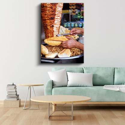 Döner Kebap - Geleneksel Et Lezzeti Kanvas Tablo