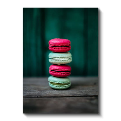 Renkli Makaron - Tatlı Fransız Kurabiyesi Kanvas Tablo