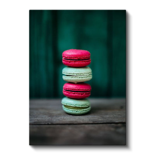Renkli Makaron - Tatlı Fransız Kurabiyesi Kanvas Tablo