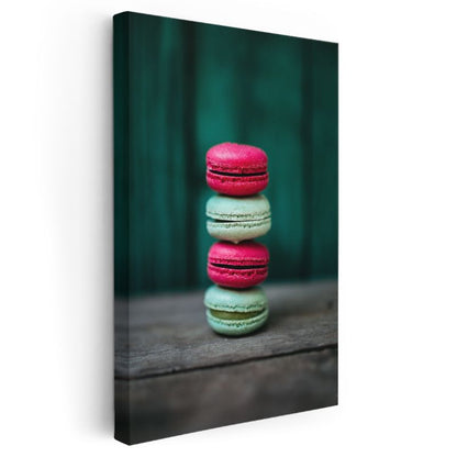 Renkli Makaron - Tatlı Fransız Kurabiyesi Kanvas Tablo