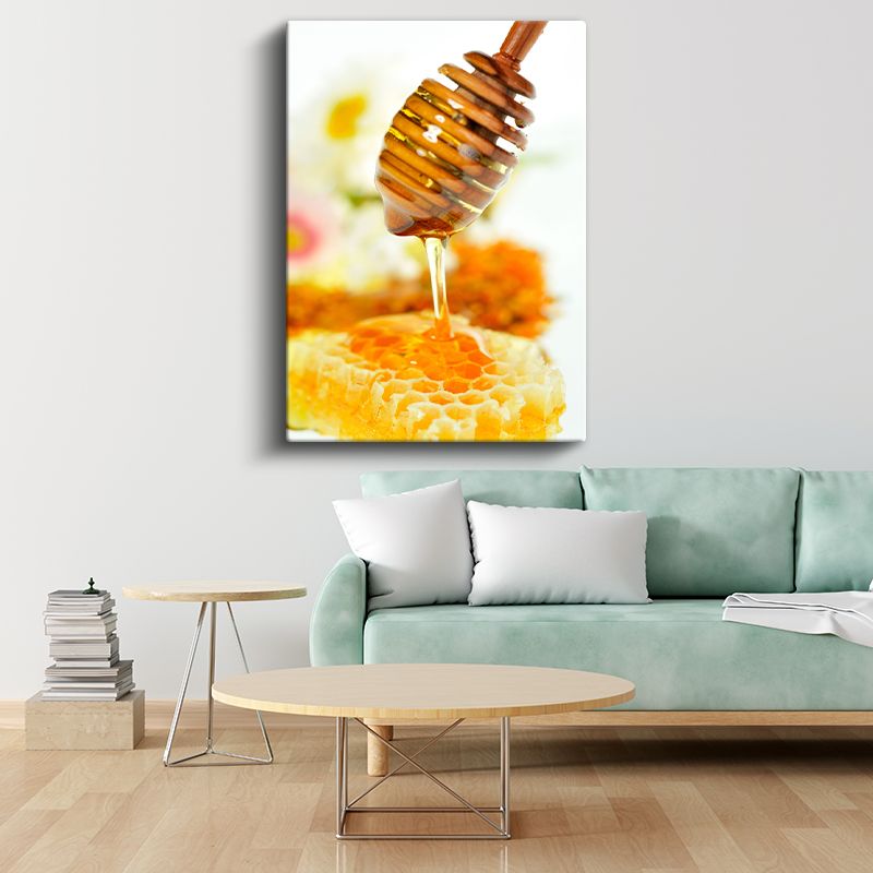 Altın Bal - Petek Üzerine Damlayan Tatlı Nektar Kanvas Tablo