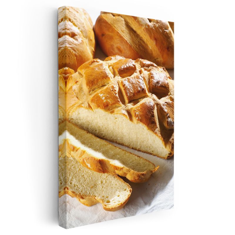 Ev Yapımı Ekmek - Altın Kabuğuyla Dilimlenmiş Lezzet Kanvas Tablo