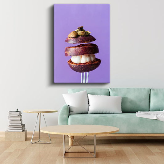 Mangolu Kompozisyon - Çatalla Sunulan Tropikal Tat Kanvas Tablo