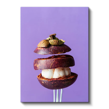 Mangolu Kompozisyon - Çatalla Sunulan Tropikal Tat Kanvas Tablo