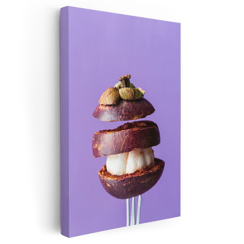 Mangolu Kompozisyon - Çatalla Sunulan Tropikal Tat Kanvas Tablo