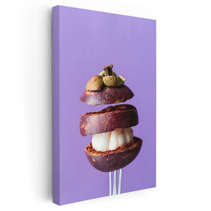 Mangolu Kompozisyon - Çatalla Sunulan Tropikal Tat Kanvas Tablo