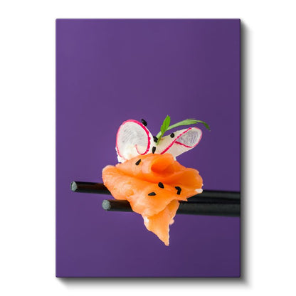 Somon Sashimi - Çubukla Tutulan Japon Delikatesı Kanvas Tablo