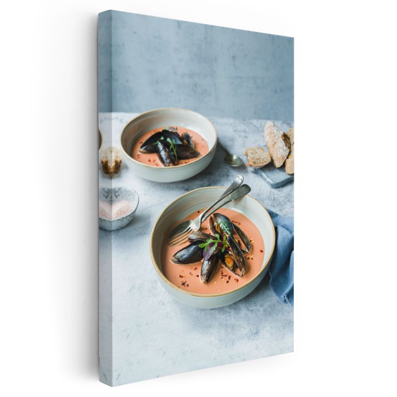 Deniz Mahsulleri Çorbası - Midye ve Taze Otlarla Zenginleştirilmiş Lezzet Kanvas Tablo