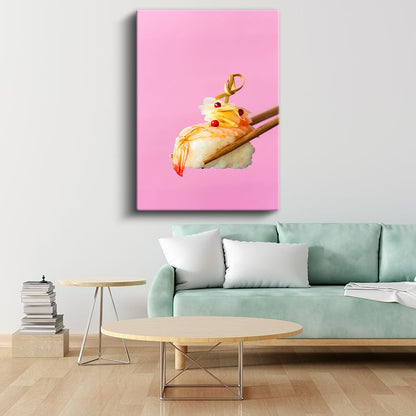 Karides Suşi - Çubuklarla Tutulan Japon Lezzeti Kanvas Tablo