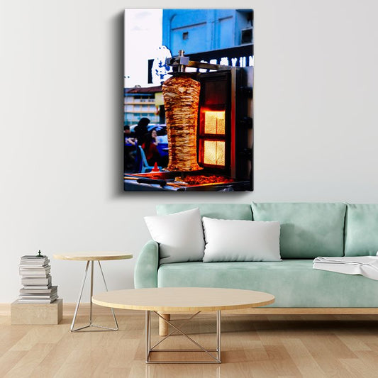Döner Kebap - Geleneksel Pişirme Tekniği Kanvas Tablo