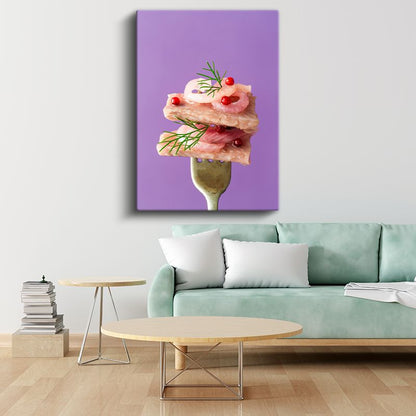 Gurme Balık Tabağı - Dereotlu Deniz Lezzeti Kanvas Tablo