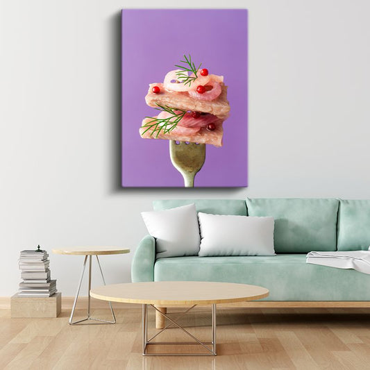 Gurme Balık Tabağı - Dereotlu Deniz Lezzeti Kanvas Tablo