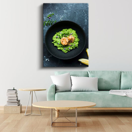 Karides Püresi - Gurme Deniz Mahsulü Sunumu Kanvas Tablo
