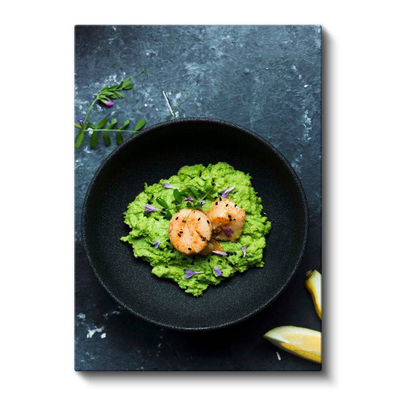 Karides Püresi - Gurme Deniz Mahsulü Sunumu Kanvas Tablo