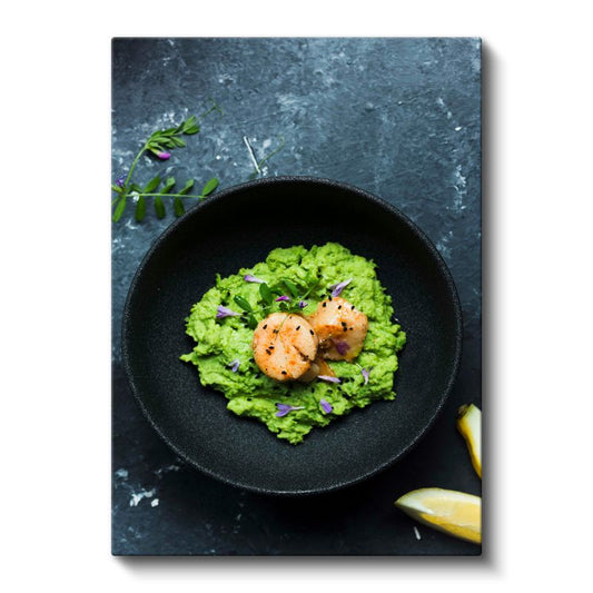 Karides Püresi - Gurme Deniz Mahsulü Sunumu Kanvas Tablo