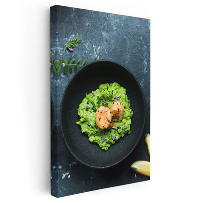 Karides Püresi - Gurme Deniz Mahsulü Sunumu Kanvas Tablo